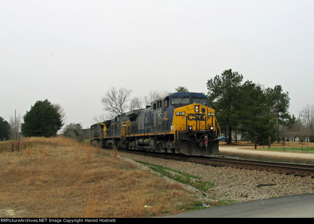 CSX 51 leads a light engine move eastbound